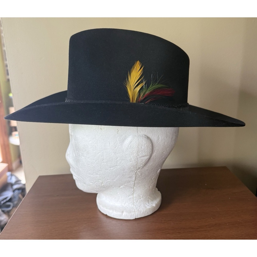 VTG Stetson 4X Beaver Felt Cowboy Rancher Hat 6 7/8 Signed by Bull Riders 1991